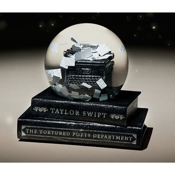 Taylor Swift THE TORTURED POETS DEPARTMENT SNOWGLOBE AUTHENTIC *In Hand* 🩶☃️🩶 - Picture 1 of 11